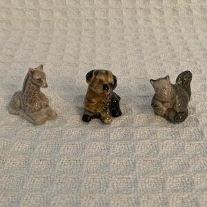 Vintage Wade Whimsies England 1 Dog, Giraffe & Squirrel